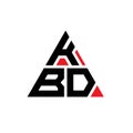 KBD triangle letter logo design with triangle shape. KBD triangle logo design monogram. KBD triangle vector logo template with red Royalty Free Stock Photo