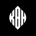 KBH circle letter logo design with circle and ellipse shape. KBH ellipse letters with typographic style. The three initials form a Royalty Free Stock Photo
