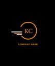 KC Letter LOGO Design. WITH Black BACKGROUND