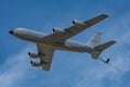 KC-135 Stratotanker in Flight with Refuelling Boom Extended Royalty Free Stock Photo