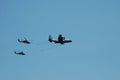 KC130 Tanker and Blackhawk helicopters for airshow Royalty Free Stock Photo