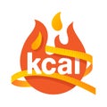 kcal icon - kilocalorie emblem - fat burning