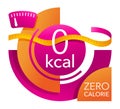 0 kcal - zero calories diet food badge Royalty Free Stock Photo