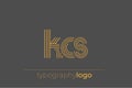 KCS modern geometric typography logo Royalty Free Stock Photo