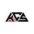 KCS triangle letter logo design with triangle shape. KCS triangle logo design monogram. KCS triangle vector logo template with red Royalty Free Stock Photo