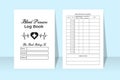 KDP interior Blood pressure log book. Blood pressure tracker. KDP interior Blood pressure notebook. Pulse tracker notebook. Blood Royalty Free Stock Photo