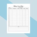 KDP interior journal of a checking account ledger template. Daily bank account balance checker and finance tracker journal. KDP Royalty Free Stock Photo