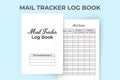 KDP interior mail tracker notebook. Mail tracker journal KDP interior. Mail incoming and outgoing tracker log book. Mail checklist