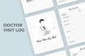 KDP interior medical logbook. Medical Visit Log Book. Health Care Log Book and medical Tracker. Medical notebook. Doctor visiting