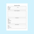 KDP interior nurse report logbook. Patient daily health report tracker and medication journal template. KDP interior notebook.
