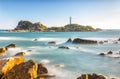 Ke Ga Lighthouse sunset with smoother surf Royalty Free Stock Photo