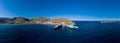 Kea, Tzia island, Cyclades, Greece. Aerial drone view of port Royalty Free Stock Photo
