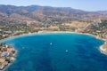 Kea Tzia island, Cyclades, Greece. Aerial view of Otzias bay