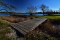 Kearny state park emmetsburg iowa frozen lake boardwalk to the island