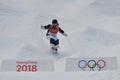 Keaton McCargo of the United States competes in the Ladies` Moguls Qualification at the 2018 Winter Olympics