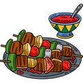 Kebab Cartoon Colored Clipart Illustration