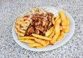 Greek gyros food plate Royalty Free Stock Photo