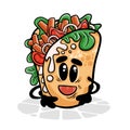 Kebab. Funnny cartoon character. Vector isolated background