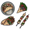 Kebab illustration Royalty Free Stock Photo