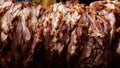 Kebab (Kebob, Kabob) lamb meat in a street restaurant in Morocco.