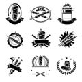 Kebab labels and elements set. Collection icon kebabs. Vector