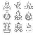 Kebab labels and elements set. Collection icon kebabs. Vector