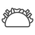 Kebab line icon, Street food concept, Burrito sign on white background, Doner kebab icon in outline style for mobile