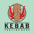 Kebab logo vector - turkish food culinary