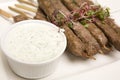 Kebab meat on skewers