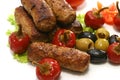 Kebab rolls with olives pepper Royalty Free Stock Photo
