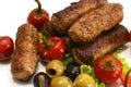 Kebab rolls with olives and pepper Royalty Free Stock Photo