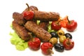 Kebab rolls with olives pepper Royalty Free Stock Photo