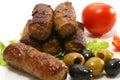 Kebab rolls and vegetables Royalty Free Stock Photo