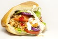 Kebab sandwich on white background Royalty Free Stock Photo