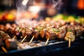 Kebab Skewers on a grill - made with generative AI tools