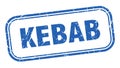 kebab stamp. kebab square grunge sign