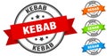 kebab stamp. round band sign set. label