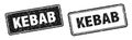 Kebab stamp set. kebab square grunge sign