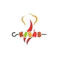 Kebab Turkey Logo Design. Meat skewer with logotype vector design. Grilled meat