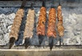 Turkish style grilled shish kebab. Traditional flavors Royalty Free Stock Photo
