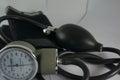 KEBUMEN, INDONESIA Ã¢â¬â AUGUST 1, 2021: Stethoscope and blood pressure checker or sphygmomanometer on a white background