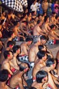 Kecak and Trance Dancers at Dusk, Bali, Indonesia Royalty Free Stock Photo