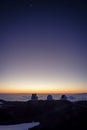 Kecks and Subaru telescopes at sunset Royalty Free Stock Photo