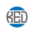 KED letter logo design on white background. KED creative initials circle logo concept. KED letter design