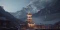 kedarnath hindu architecture shiv mandir with mountains view