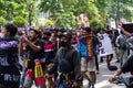 The supporters of Persik Kediri. Persik is one of the Indonesian football club