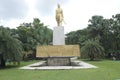 Kediri, East Java Indonesia - February 10th, 2021: Monument of Mayor Bismo on Kediri town square