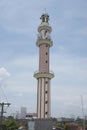 Kediri, East Java Indonesia - February 10th, 2021 : The tower of Masjid Agung Kediri Kediri Great Mosque