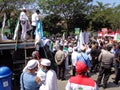 Kediri, East Java Indonesia, 16th July 2020 : Indonesian demonstration on the street. Demonstration about draft bill HIP RUU HIP