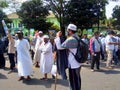 Kediri, East Java Indonesia, 16th July 2020 : Indonesian demonstration on the street. Demonstration about draft bill HIP RUU HIP